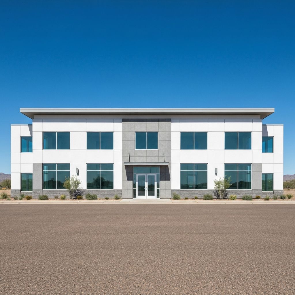 Completed modern office building