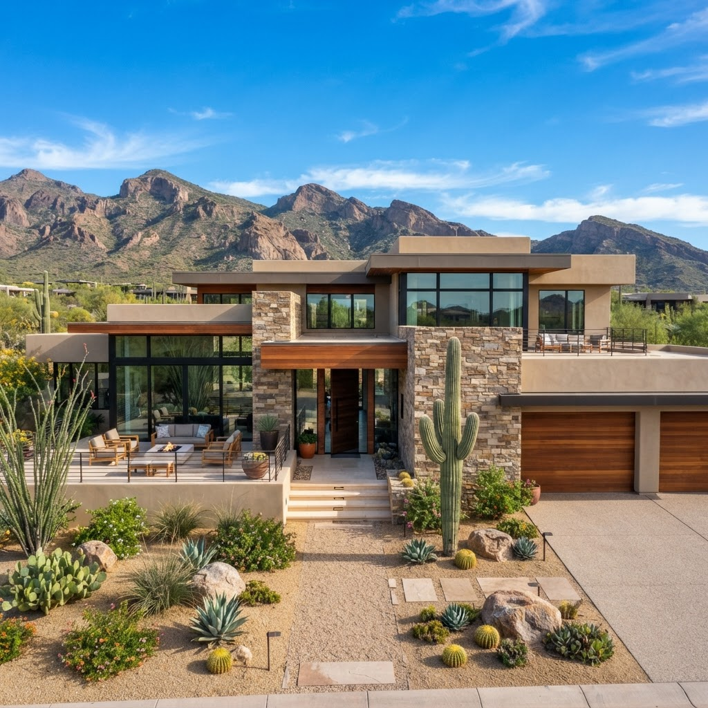 Modern custom home in Phoenix Arizona